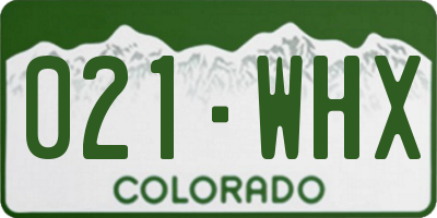 CO license plate 021WHX