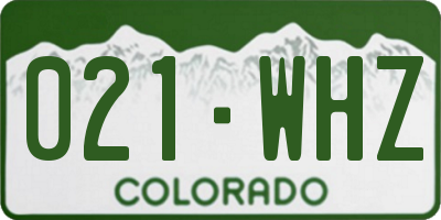 CO license plate 021WHZ