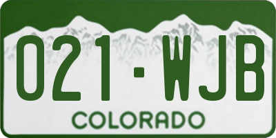 CO license plate 021WJB