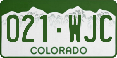 CO license plate 021WJC