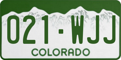CO license plate 021WJJ
