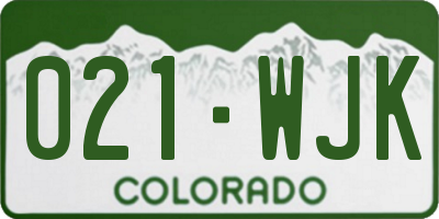 CO license plate 021WJK