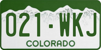 CO license plate 021WKJ