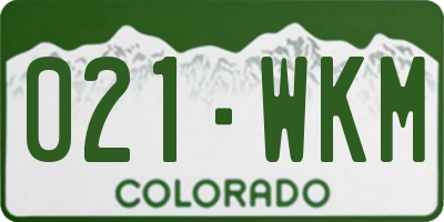 CO license plate 021WKM