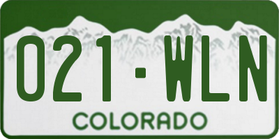 CO license plate 021WLN