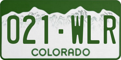 CO license plate 021WLR