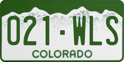 CO license plate 021WLS
