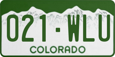 CO license plate 021WLU