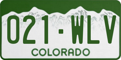 CO license plate 021WLV