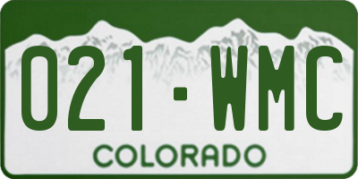 CO license plate 021WMC