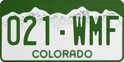 CO license plate 021WMF