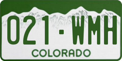 CO license plate 021WMH