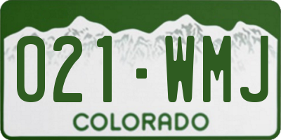 CO license plate 021WMJ