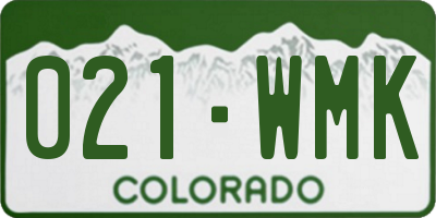 CO license plate 021WMK