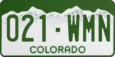 CO license plate 021WMN