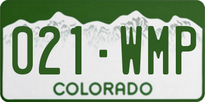 CO license plate 021WMP