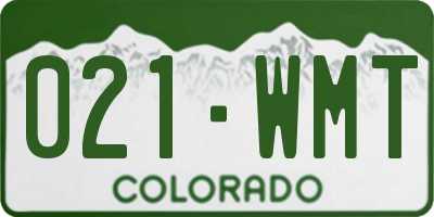 CO license plate 021WMT