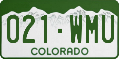 CO license plate 021WMU