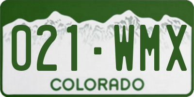 CO license plate 021WMX