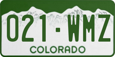CO license plate 021WMZ