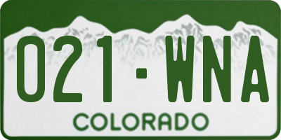 CO license plate 021WNA