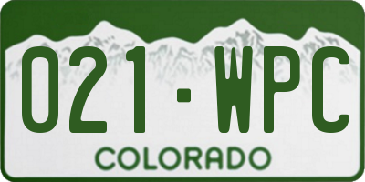 CO license plate 021WPC