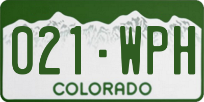 CO license plate 021WPH