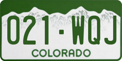 CO license plate 021WQJ