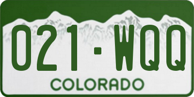 CO license plate 021WQQ