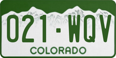CO license plate 021WQV