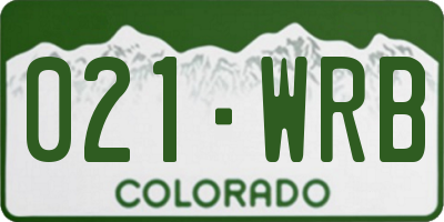 CO license plate 021WRB