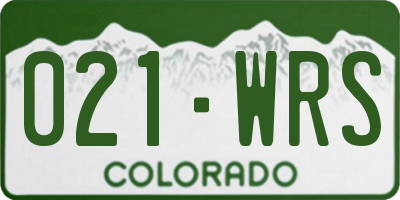 CO license plate 021WRS