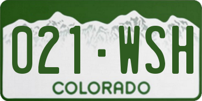 CO license plate 021WSH
