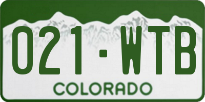 CO license plate 021WTB