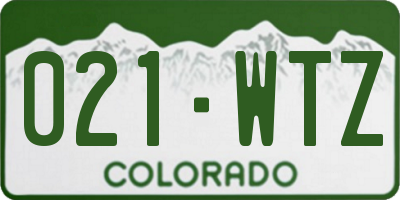 CO license plate 021WTZ