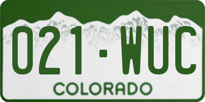 CO license plate 021WUC