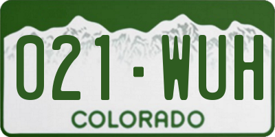CO license plate 021WUH