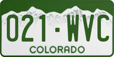 CO license plate 021WVC