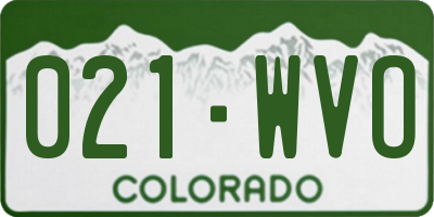 CO license plate 021WVO