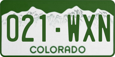 CO license plate 021WXN