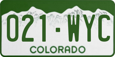 CO license plate 021WYC