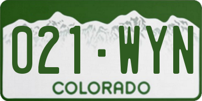 CO license plate 021WYN