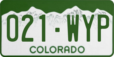 CO license plate 021WYP