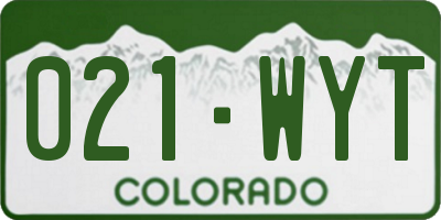 CO license plate 021WYT