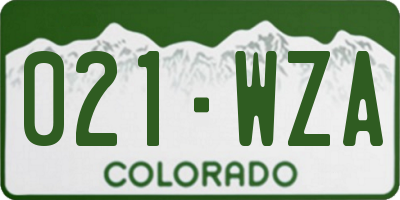 CO license plate 021WZA