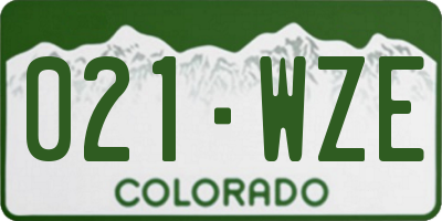 CO license plate 021WZE