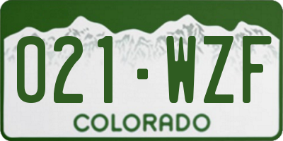 CO license plate 021WZF