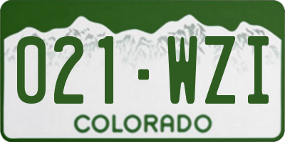 CO license plate 021WZI