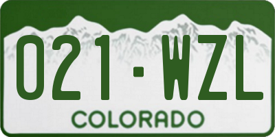 CO license plate 021WZL
