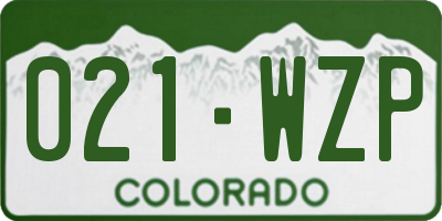 CO license plate 021WZP
